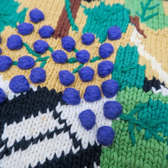 Vintage 90s Just Better Sweater designs by Lisa Coufal Rooster Cardigan Sweater - Picture 13 of 15